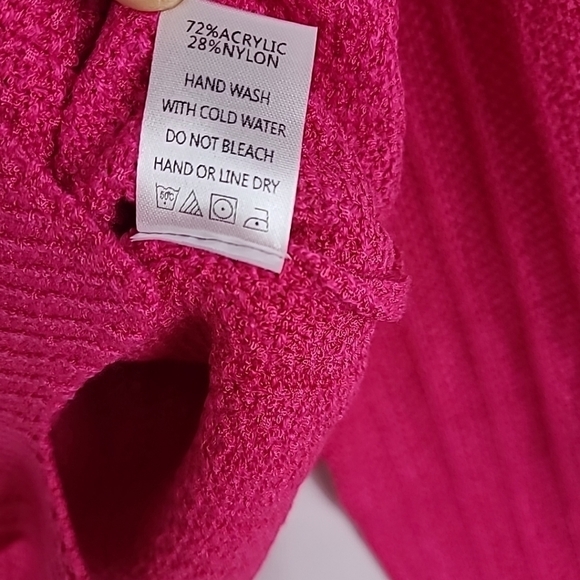 143 Story by Line Up Women's First Meeting Scallop Hem Sweater in Hot Pink Sz 3X - Picture 5 of 7